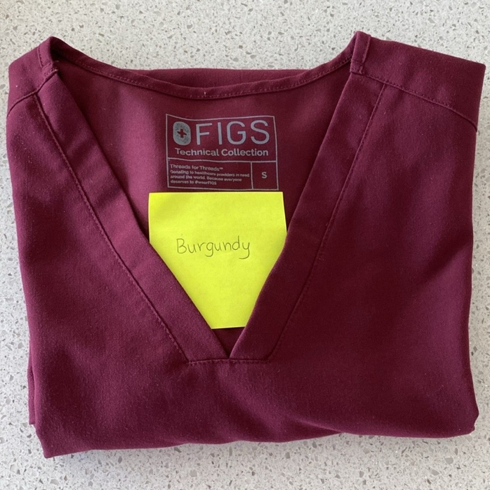 Figs Burgundy Scrub Top